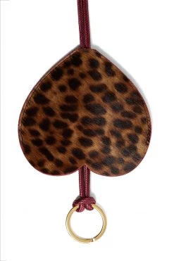 Heimstone The Minis - Long Heart Keychain In Leopard Leather The Minis & Maxis