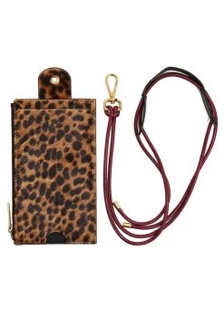 Heimstone The Minis - Large Neck Wallet In Leopard Printed Leather
