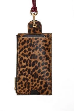 Heimstone The Minis - Large Neck Wallet In Leopard Printed Leather