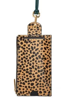 Heimstone The Minis & Maxis The Minis - Large Neck Wallet In Cheetah Printed Leather
