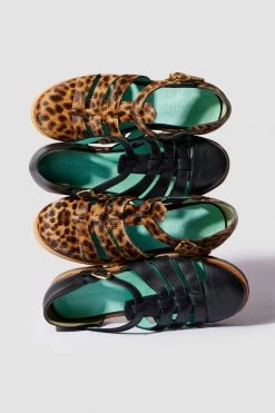 Heimstone Ricky Sandals In Leopard Printed Leather Shop Woman