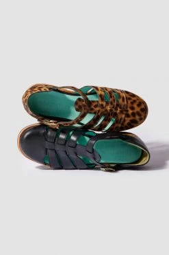 Heimstone Ricky Sandals In Leopard Printed Leather Shop Woman