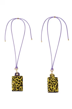 Heimstone The Minis - 6 Key Holder In Yellow Leopard Printed Leather The Minis & Maxis